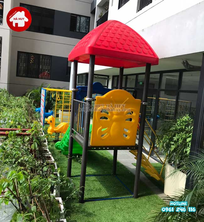 Lắp đặt đồ chơi ngoài trời cho trường mầm non tư thục tại Hà Nội