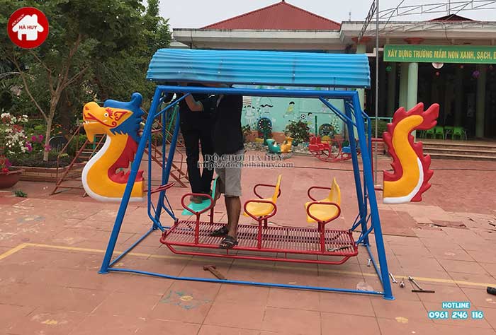 Thi công lắp đặt đồ chơi ngoài trời trường mầm non tại Mường Bú, Sơn La