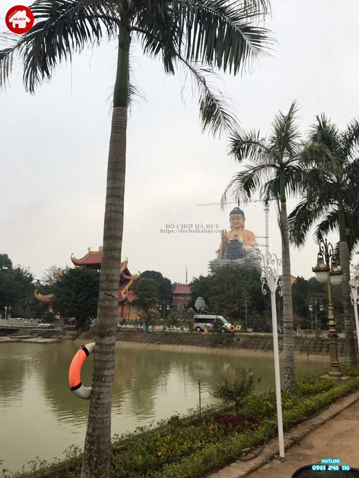 Lắp đặt nhà khối cầu trượt liên hoàn ngoài trời cho chùa Khai Nguyên tại Sơn Tây, Hà Nội